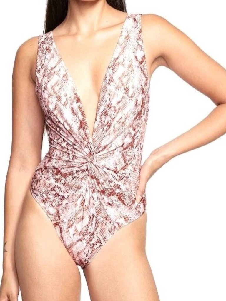 Nwt Victorias Secret Swim Twist Plunge One Piece Swimsuit S Classic Snake